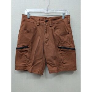 Duluth Trading Fire Hose Flex Work Shorts Mens 30 Brown Utility Zip Pockets